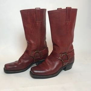 Frye Harness 12R Vintage Leather Square-Toe Block